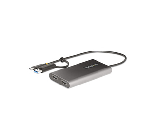 StarTech.com Adaptateur USB-C vers Double HDMI - USB-C ou A vers 2x HDMI - 4K 60Hz - 100W Power Delivery Pass-Through - Adaptate
