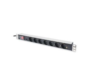 Digitus Bloc multiprise avec profilé en aluminium et protection contre la surcharge, prise électrique à contact de protection av
