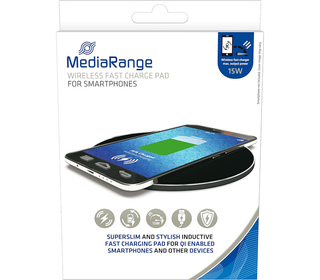 MediaRange MRMA118 chargeur d'appareils mobiles Smartphone Noir USB Recharge sans fil Charge rapide Intérieure