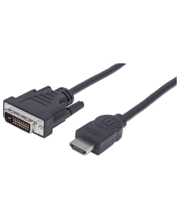Manhattan 372503 câble vidéo et adaptateur 1,8 m HDMI Type A (Standard) DVI-D Noir