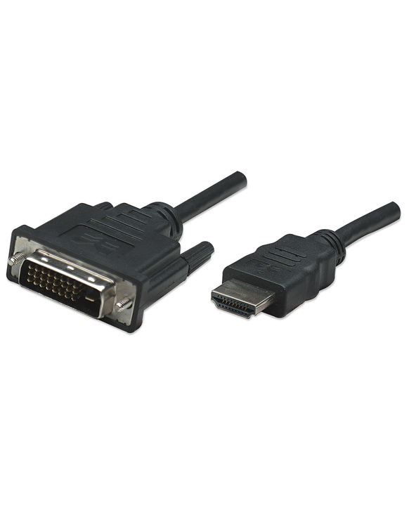 Manhattan 322782 câble vidéo et adaptateur 1 m HDMI Type A (Standard) DVI-D Noir