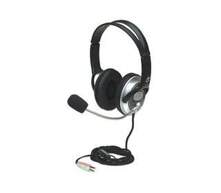 Manhattan 175555 écouteur/casque Avec fil Arceau Appels/Musique Noir