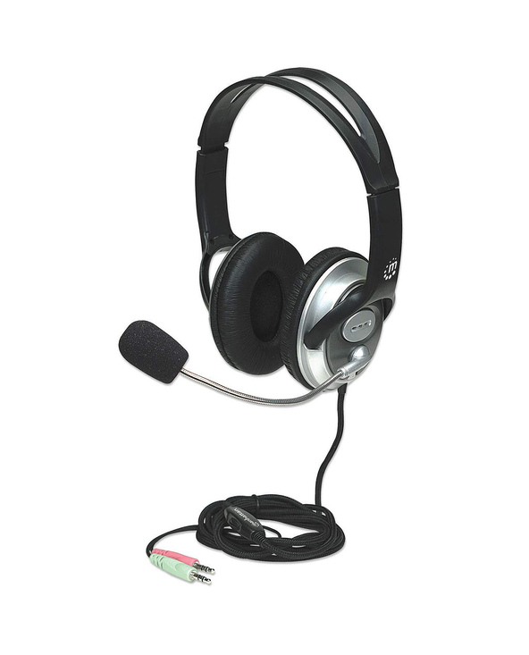 Manhattan 175555 écouteur/casque Avec fil Arceau Appels/Musique Noir