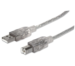 Manhattan 340458 câble USB 3 m USB 2.0 USB A USB B Argent