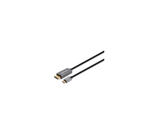 Manhattan 354851 câble vidéo et adaptateur 3 m USB Type-C DisplayPort Noir, Argent