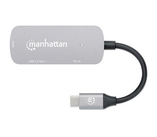 Manhattan 130707 station d'accueil Avec fil USB 3.2 Gen 1 (3.1 Gen 1) Type-C Aluminium