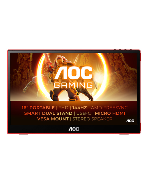 AOC 16G3 15.6" 4 ms Noir, Rouge