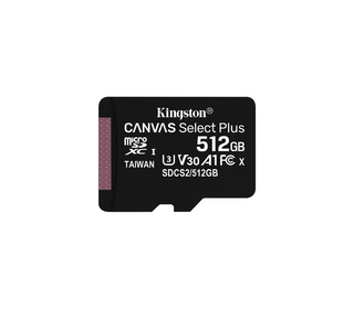 Kingston Technology Carte micSDXC Canvas Select Plus 100R A1 C10 de 512 Go sans ADP