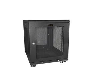StarTech.com Armoire Rack pour Serveur 12U 19" - Profondeur Réglable (5-76,2cm/2-30") pour Équipement Réseau avec Roulettes, Ges
