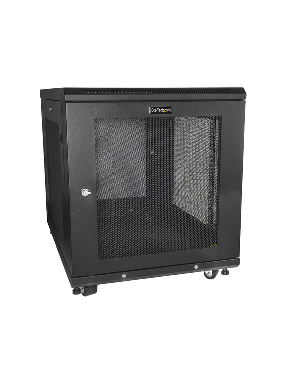 StarTech.com Armoire Rack pour Serveur 12U 19" - Profondeur Réglable (5-76,2cm/2-30") pour Équipement Réseau avec Roulettes, Ges
