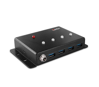 Lindy 43374 hub & concentrateur USB 3.2 Gen 1 (3.1 Gen 1) Type-B 5000 Mbit/s Noir