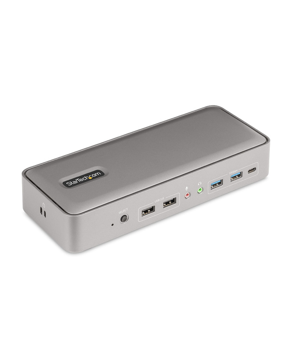 StarTech.com Docking Station KVM USB-C pour Deux PC Portables - Station d'Accueil DisplayPort 4K 60Hz pour 2 Moniteurs - Hub USB
