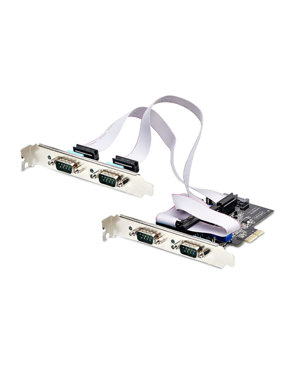StarTech.com Carte Série PCI Express à 4 Ports - Adaptateur/Carte PCIe à 4 Ports vers RS232/RS422/RS485 (DB9), Support Bas-Profi
