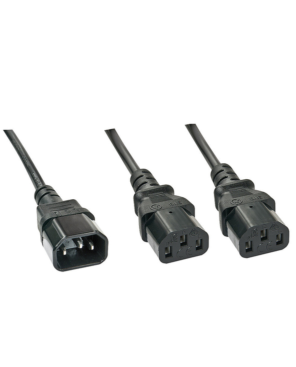 Lindy 30363 câble électrique Noir 1 m Coupleur C14 Coupleur 2 x C13