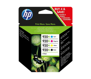 HP 920XL 4-pack High Yield Black/Cyan/Magenta/Yellow Original Ink Cartridges cartouche d'encre 4 pièce(s) Rendement élevé (XL) N