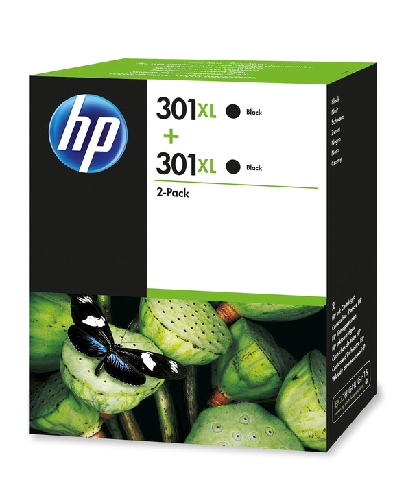 HP 301XL pack de 2 cartouches d'encre grande capacité noire authentiques
