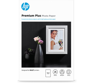 HP Papier photo à finition brillante Premium Plus - 25 feuilles/10 x 15 cm