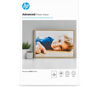 HP Papier photo Advanced, brillant, 250 g/m2, A3 (297 x 420 mm), 20 feuilles