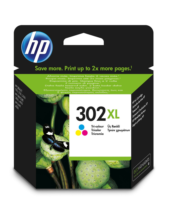 HP 302XL Cartouche d’encre trois couleurs grande capacité authentique