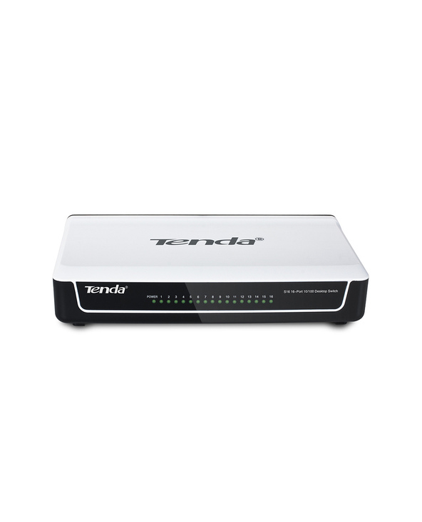 Tenda S16 commutateur réseau Non-géré Fast Ethernet (10/100) Noir, Blanc