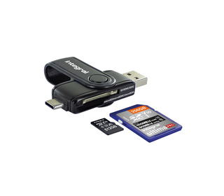 Integral USB3.0 CARDREADER TYPE A & TYPE C DUAL SLOT SD MSD lecteur de carte mémoire USB 3.2 Gen 1 (3.1 Gen 1) Noir