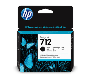 HP Cartouche d'encre DesignJet 712, noir, 80 ml