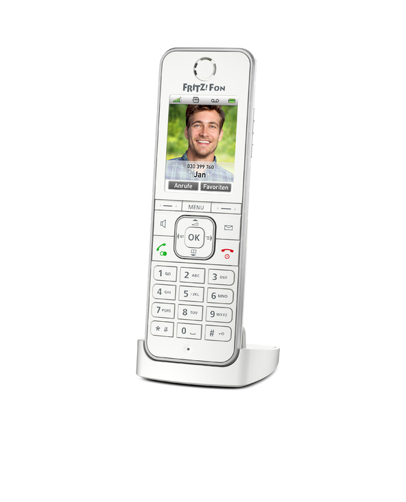 FRITZ!Fon C6 Téléphone DECT Identification de l'appelant Blanc