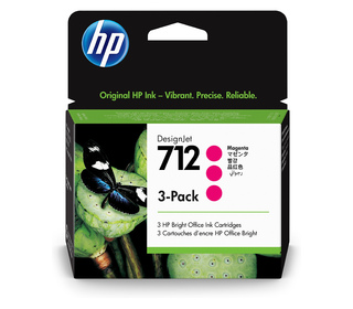 HP Pack de 3 cartouches d'encre DesignJet 712, magenta, 29 ml