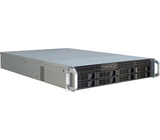 Inter-Tech IPC 2U-2408 Support Noir, Acier inoxydable