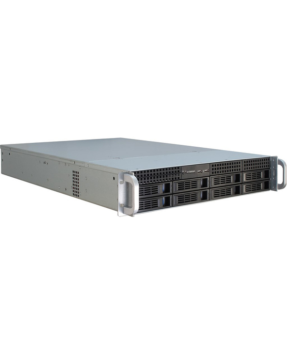 Inter-Tech IPC 2U-2408 Support Noir, Acier inoxydable