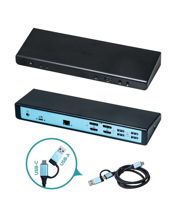i-tec USB 3.0 / USB-C / Thunderbolt 3 Dual Display Docking Station + Power Delivery 85W