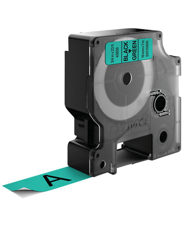 DYMO D1 - Standard Étiquettes - Noir sur vert - 19mm x 7m
