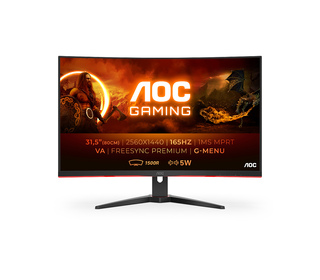 AOC G2 CQ32G2SE/BK 31.5" LED 2K Ultra HD 1 ms Noir, Rouge