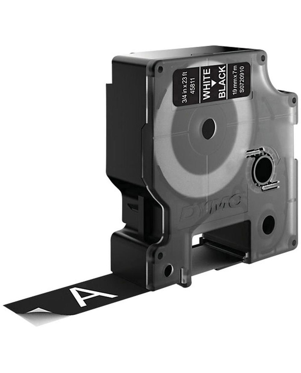 DYMO D1 - Standard Étiquettes - Blanc sur noir - 19mm x 7m