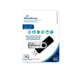 MediaRange MR932-2 lecteur USB flash 32 Go USB Type-A / Micro-USB 2.0 Noir, Argent