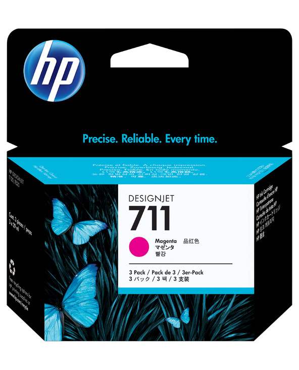 HP 711 pack de 3 cartouches d'encre DesignJet magenta, 29 ml