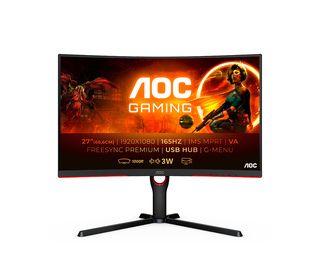 AOC C27G3U/BK 27" LED Full HD 1 ms Noir, Rouge