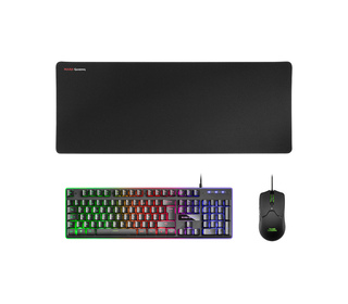 Mars Gaming MCPXBFR clavier Souris incluse USB Français Noir