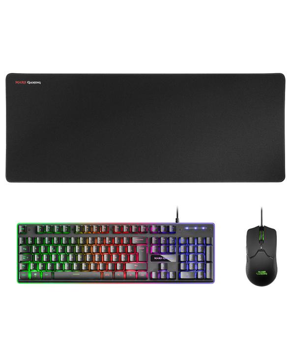 Mars Gaming MCPXBFR clavier Souris incluse USB Français Noir