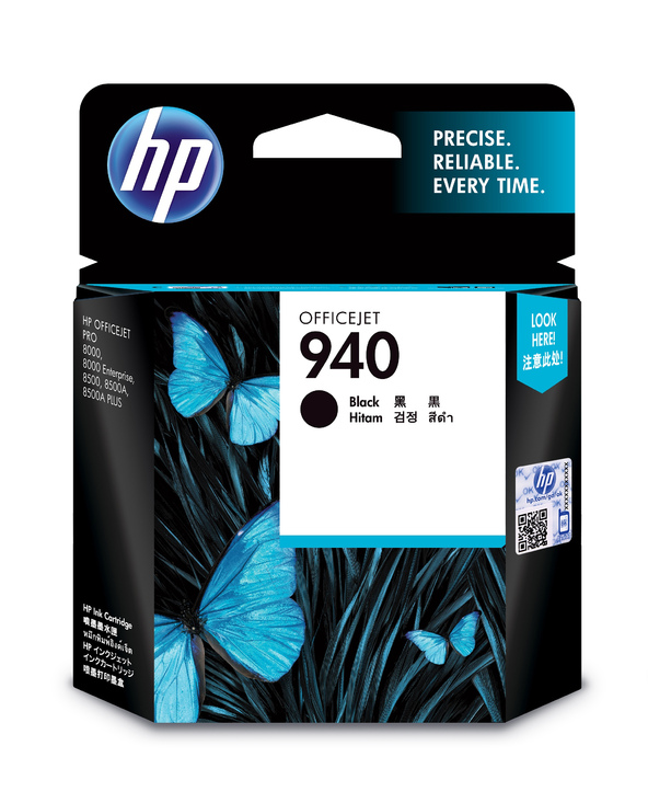 HP 940 Black Original Ink Cartridge cartouche d'encre 1 pièce(s) Rendement standard Noir