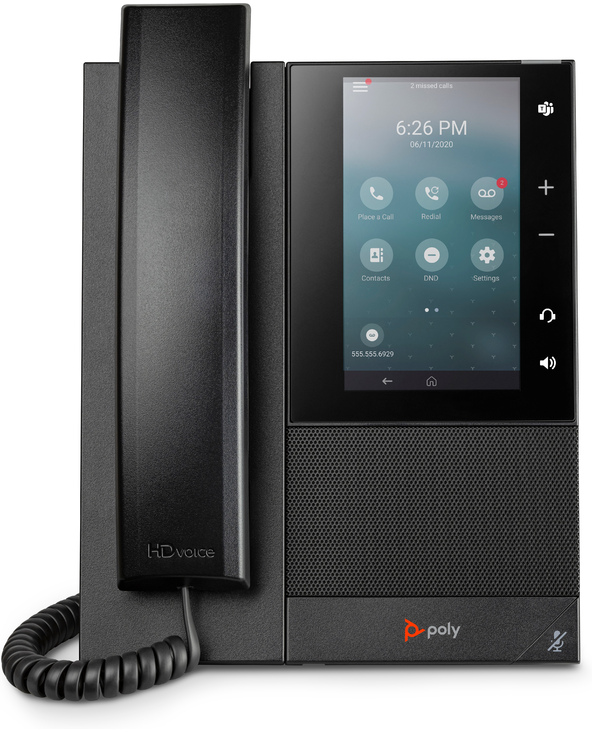 POLY CCX 505 Business Media Phone with Open SIP and PoE-enabled téléphone fixe Noir 24 lignes LCD Wifi