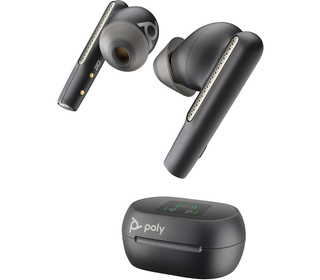 POLY Écouteurs noir charbon Voyager Free 60+ UC M + adaptateur USB-C BT700 + étui de charge avec écran tactile