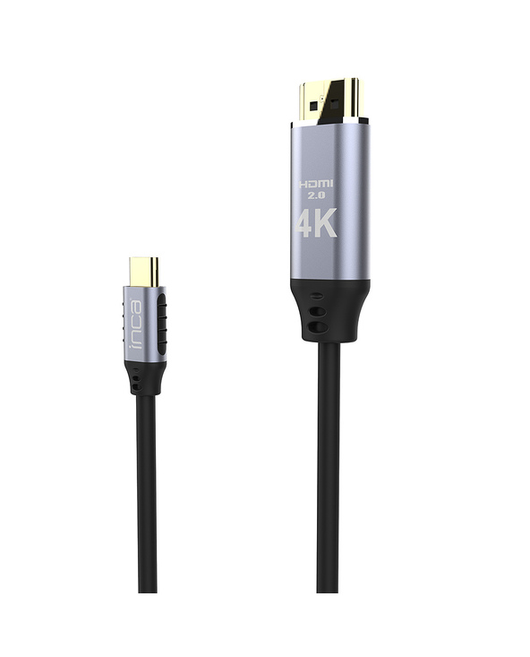 Inca ITCH-20 câble vidéo et adaptateur 2 m USB Type-C HDMI Noir, Argent