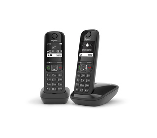 Gigaset AS690 Duo Téléphone analog/dect Identification de l'appelant Noir