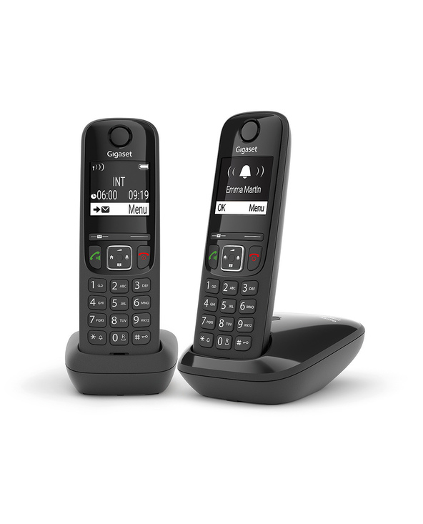 Gigaset AS690 Duo Téléphone analog/dect Identification de l'appelant Noir