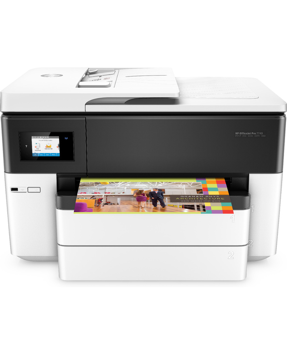 HP OfficeJet Pro Imprimante tout-en-un grand format 7740, Couleur, Imprimante pour Petit bureau, Impression, copie, scan, fax, 3