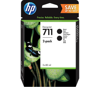 HP Pack de 2 cartouches d’encre 711, noir de 80 ml