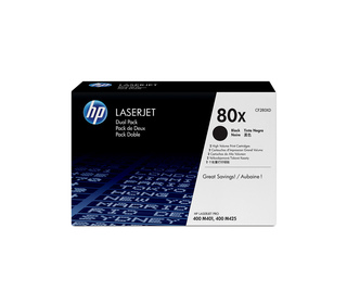 HP 80X pack de 2 cartouches authentiques de toner LaserJet noir grande capacité