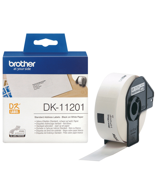Brother DK-11201 - Rouleau d'étiquettes original – Noir sur blanc, 29 x 90 mm