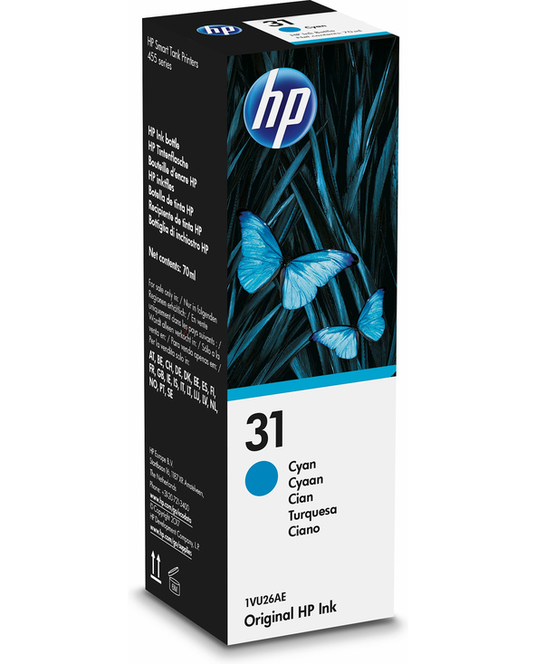 HP 31 70-ml Cyan Original Ink Bottle Originale